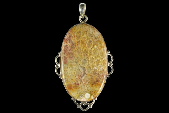 Million Year Old Fossil Coral Pendant - Sterling Silver #142284